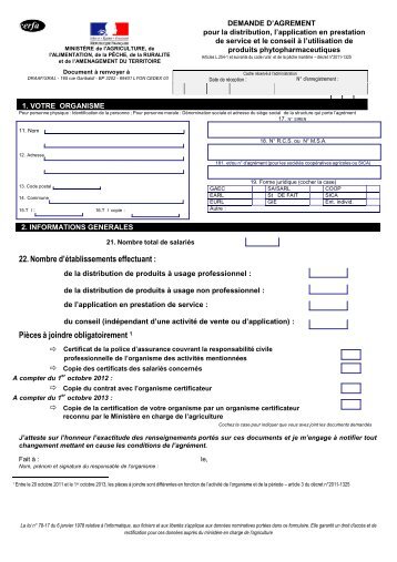 Télécharger le formulaire d'agrement CERFA 2012 - DRAAF Rhône ...