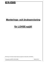 Monterings- och bruksanvisning för LOHSE-spjäll