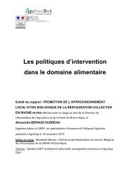 Les politiques d'intervention en alimentation - DRAAF Rhône-Alpes