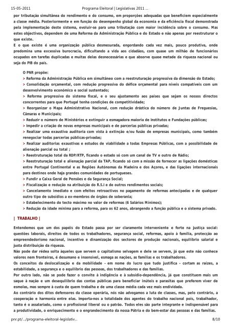 Programa Eleitoral | Legislativas 2011 « PNR – Partido ... - AEFCUP