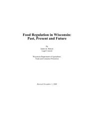 Food Regulation in Wisconsin: Past, Present and Future