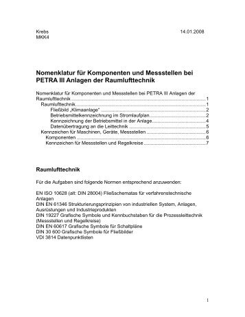 Nomenklatur für Anlagen und MSR PETRA3 ... - DESY - MKK