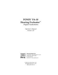 FONIX® FA-10 Hearing Evaluator™ - Frye Electronics