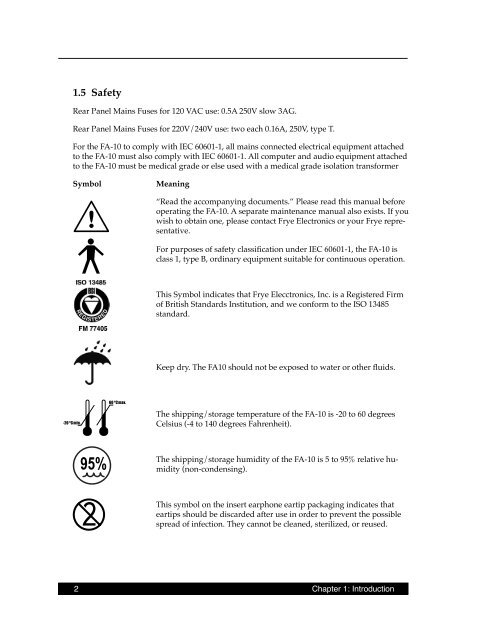 FONIX® FA-10 Hearing Evaluator™ - Frye Electronics