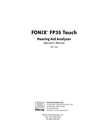 FONIX® FP35 Touch - Frye Electronics