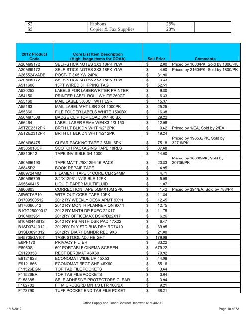 notice of contract renewal - Division of Purchases and Supply ...