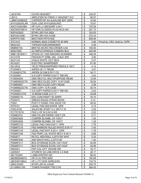 notice of contract renewal - Division of Purchases and Supply ...