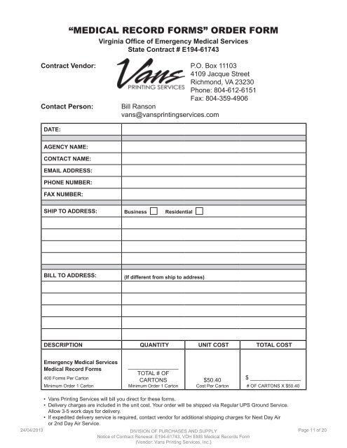 Renewal - Division of Purchases and Supply - Commonwealth of ...