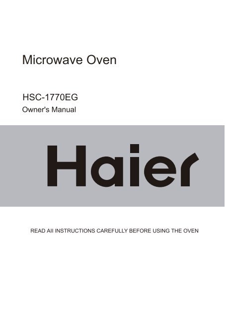 Microwave Oven - Haier.com