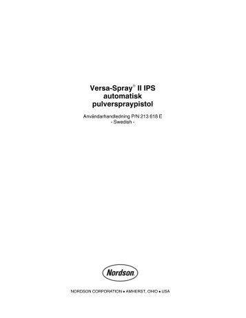 Versa‐Spray II IPS automatisk pulverspraypistol - Nordson ...