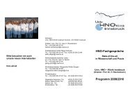 HNO-Fachgespräche Programm 2009/2010 - Univ. HNO Klinik ...