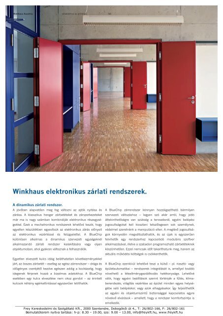 Innovatív zárástechnika ablakokhoz és ajtókhoz - Frey Kft.