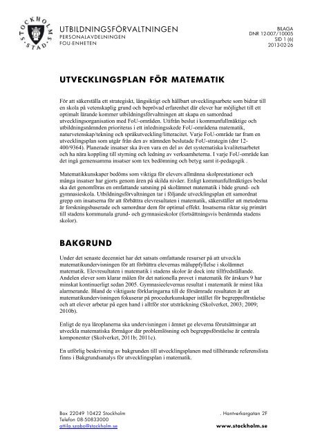 13 Bilaga 1 Utvecklingsplan för matematik.pdf - Insyn