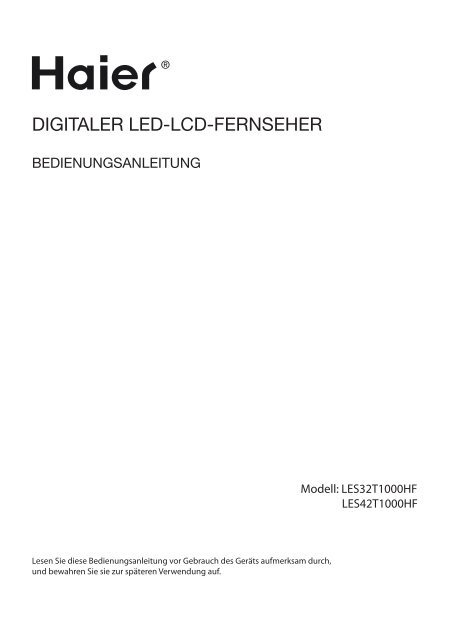 DIGITALER LED-LCD-FERNSEHER - Haier.com