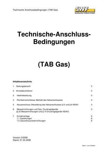 TAB Gas - SWF Stadtwerke Fellbach GmbH