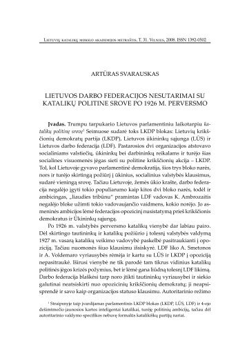 Lietuvių katalikų mokslo akademijos metraštis. T. 31. Vilnius