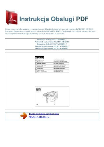 Instrukcja obsługi MAKITA HR4511C - INSTRUKCJA OBSLUGI PDF