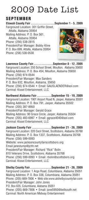 2009 Alabama Fairs - Alabama Department of Agriculture and ...
