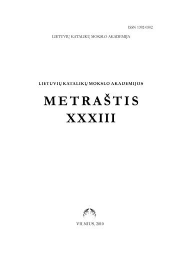 Atsisiųsti visą tomą kaip pdf - Lietuvių katalikų mokslo akademija