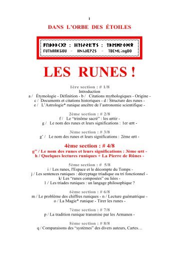 LES RUNES ! - Racines et Traditions en Pays d'Europe - Free