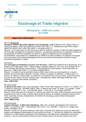Esclavage et Traite négrière - Académie de Bordeaux