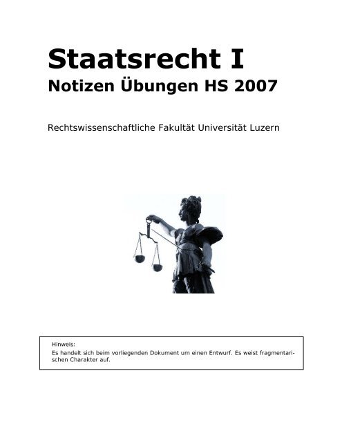 Staatsrecht I: Übung - Studentische Organisationen Uni Luzern