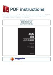 Istruzioni per l'uso AKAI APC20 - ISTRUZIONI PDF