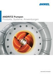 ANDRITZ Pumpen Produkte, Systeme, Anwendungen