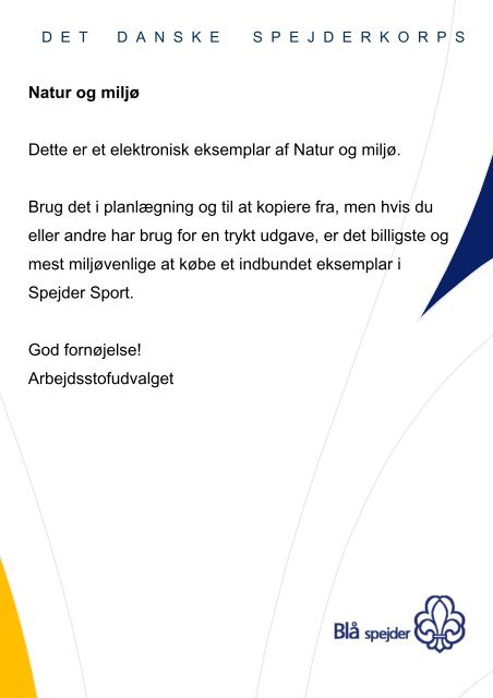 Natur og miljø - Det Danske Spejderkorps