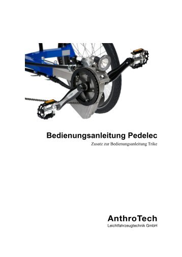Bedienungsanleitung Pedelec - Anthrotech
