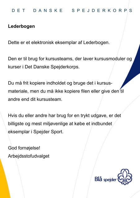Lederbogen fra DDS - DDS.dk - Det Danske Spejderkorps