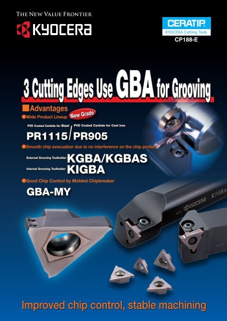 3 Cutting Edge Use Gba Type For Grooving Kyocera