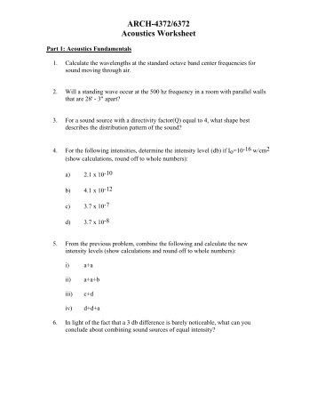 SR-7 Acoustics Worksheet