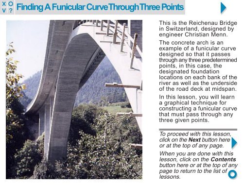 Finding A Funicular Curve Through Three Points