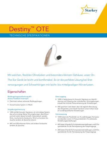 Destiny™ OTE - Starkey Laboratories