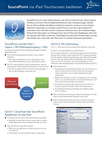 SoundPoint via iPad Touchscreen bedienen - Starkey Laboratories