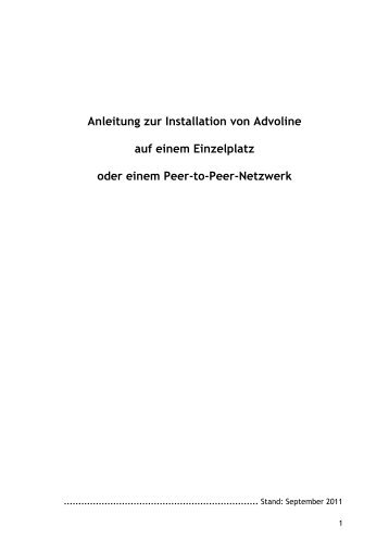 Anleitung zur Installation von Advoline auf einem ... - AnNoText