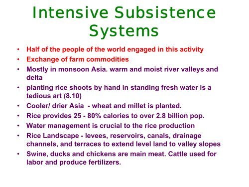 SUBSISTENCE FARMING VS. COMMERCIAL FARMING