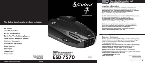 ESD 7570 Manual - Cobra Electronics