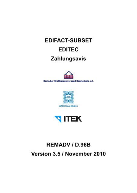 EDIFACT-SUBSET EDITEC Zahlungsavis REMADV / D ... - Hansgrohe