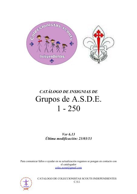 ASDE Grupos 1 - 250 6.13 - Coleccionistas Scouts Independientes