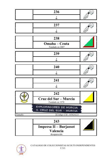 ASDE Grupos 1 - 250 6.13 - Coleccionistas Scouts Independientes