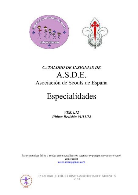 14 ASDE especialidades 4.12 - Coleccionistas Scouts Independientes