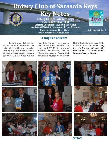 02/20/13 - Rotary Club of the Sarasota Keys, Florida, USA