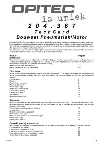 T e c h C a r d Bouwset Pneumatiek/Motor