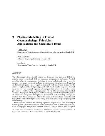 Physical Modelling in Fluvial Geomorphology