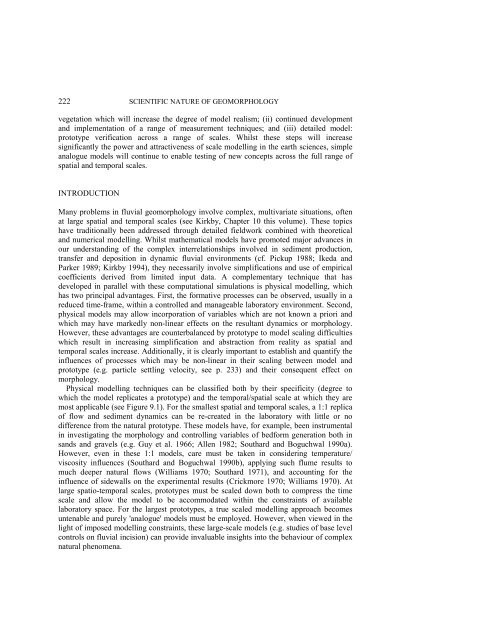 Physical Modelling in Fluvial Geomorphology