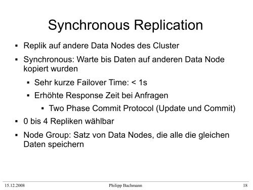 MySQL Cluster - Computer Architecture Group