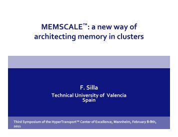 MEMSCALE™: a new way of architecting memory in clusters