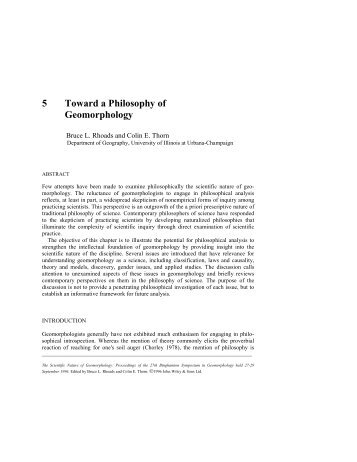 Chapter 5 - Toward a Philosophy of Geomorphology Bruce L ...